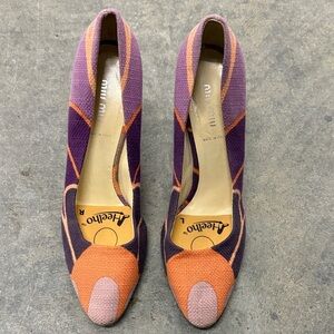 Miu Miu Women's Vintage Purple and Orange Heels